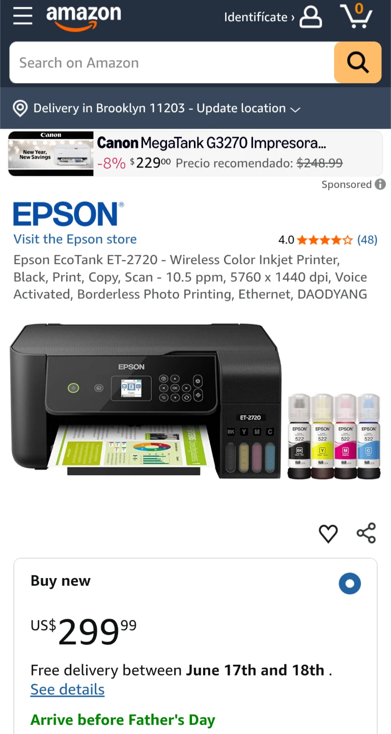 EPSON Ecotank- 2720 All in One Inkjet Printer - photo 2