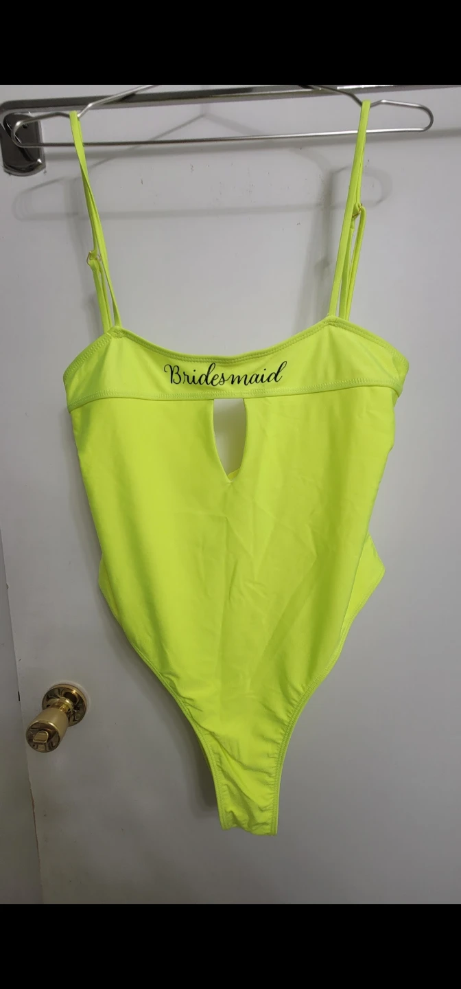 Neon Yellow Bridesmaid One-Piece Swimsuit