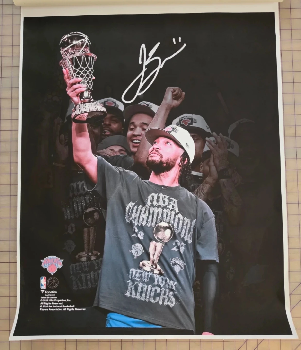 Jalen Brunson Autographed New York Knicks Poster 🏀🏈