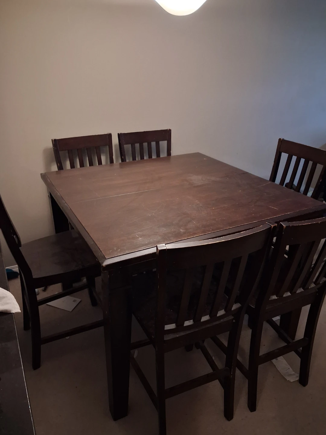 Malaysian Dark Wood Oak Dining Table and 6 Captain Chairs - photo 3
