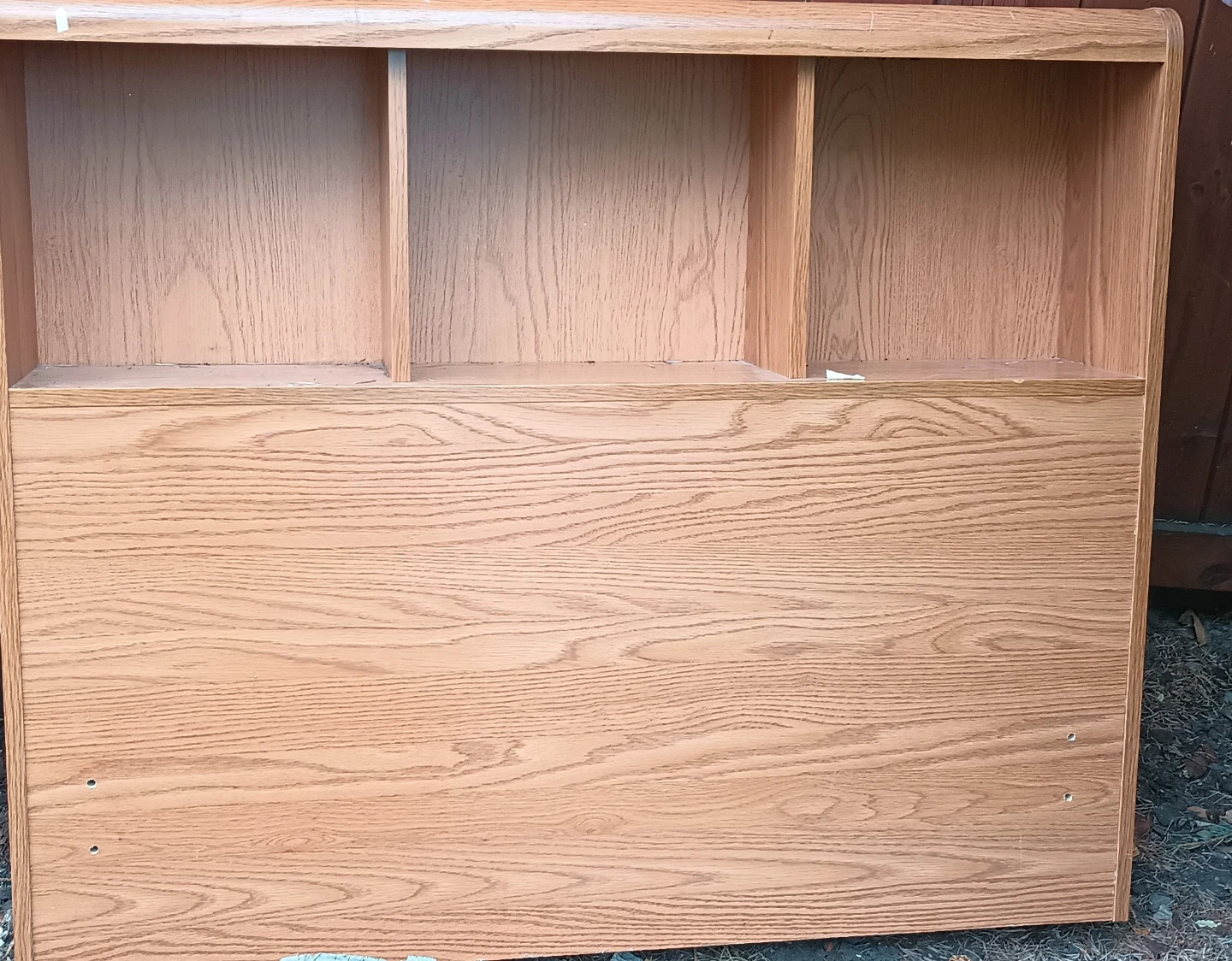 Oak Finish Bookcase Headboard - photo 2