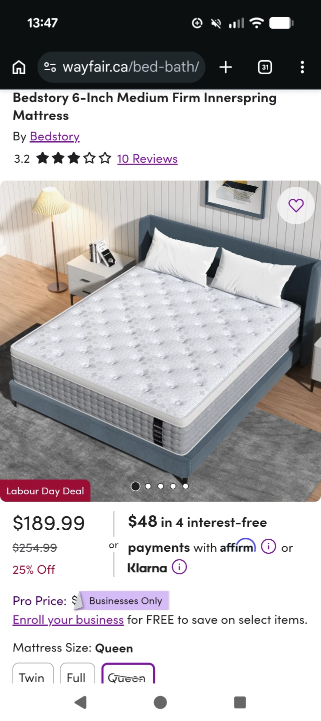 Bedstory Queen 6-Inch Innerspring Mattress - photo 2