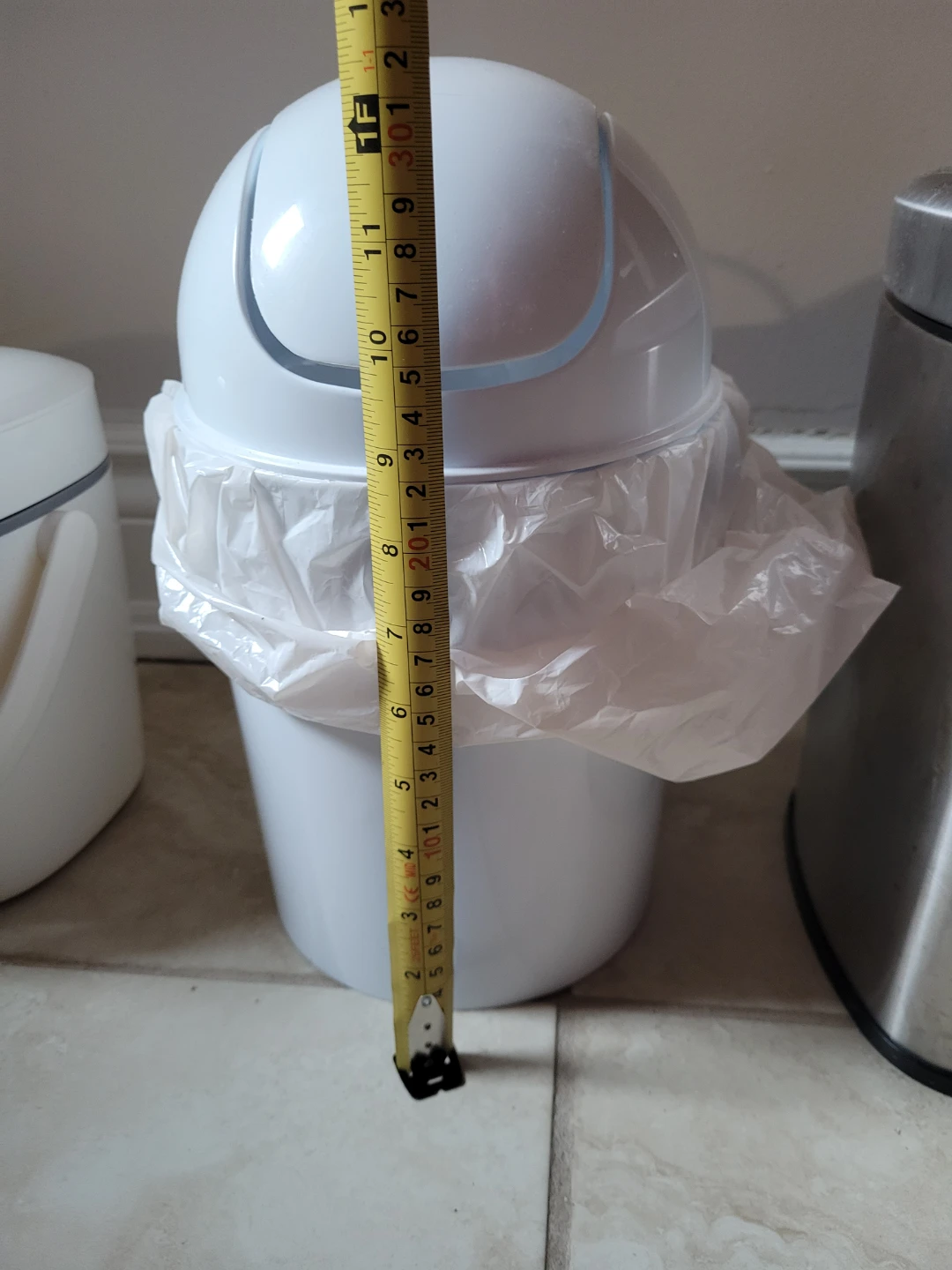 White Swing-Top Waste Bin