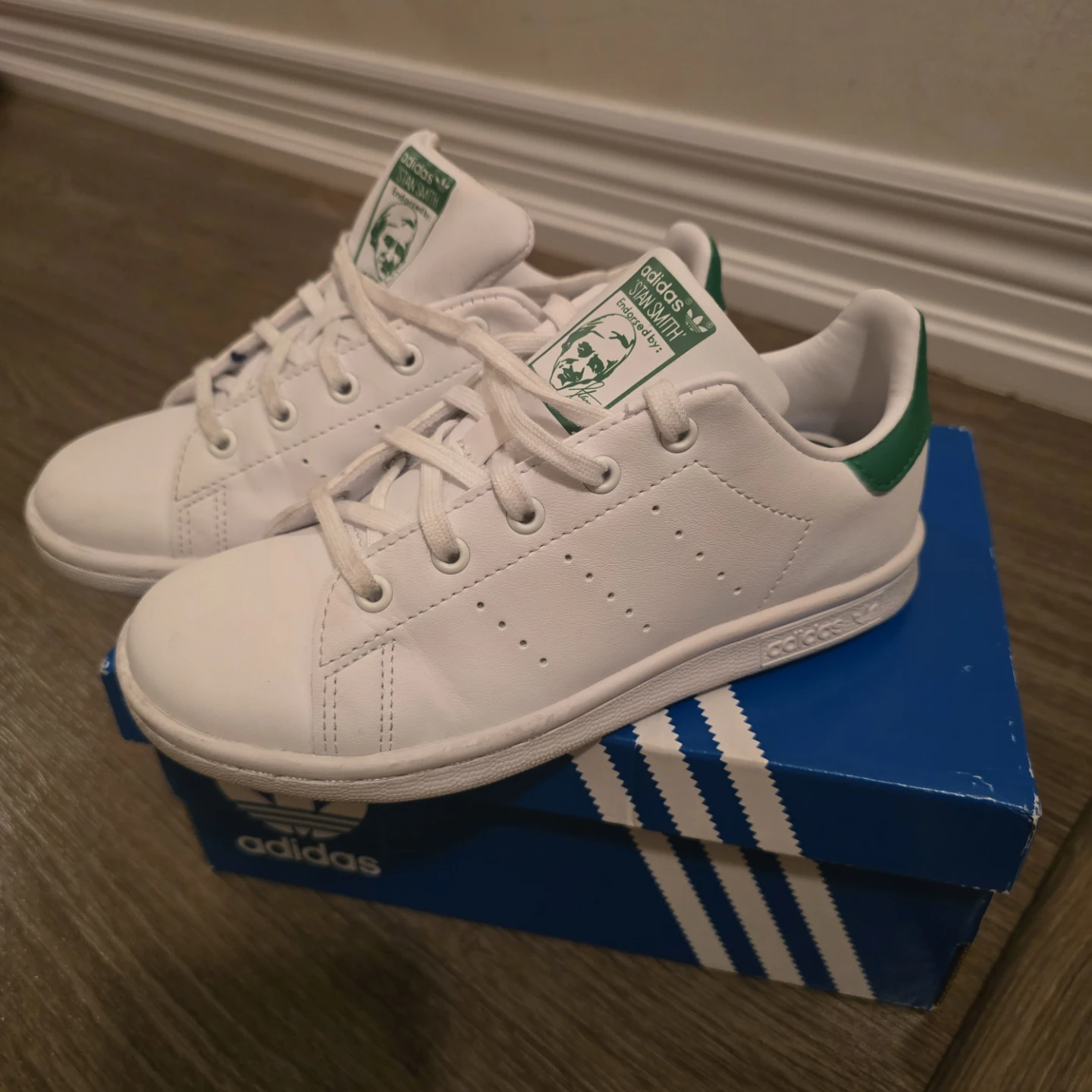 Adidas Stan Smith C Kids White Green Shoes - photo 2