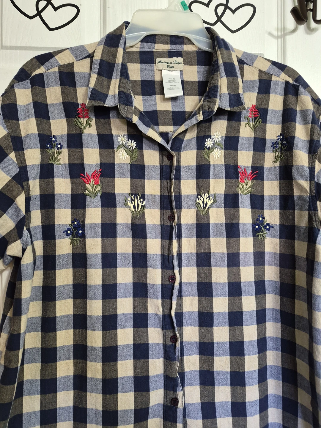 Ladies Size 42/ 4X/5X Button Up 200% Cotton Top... - photo 2