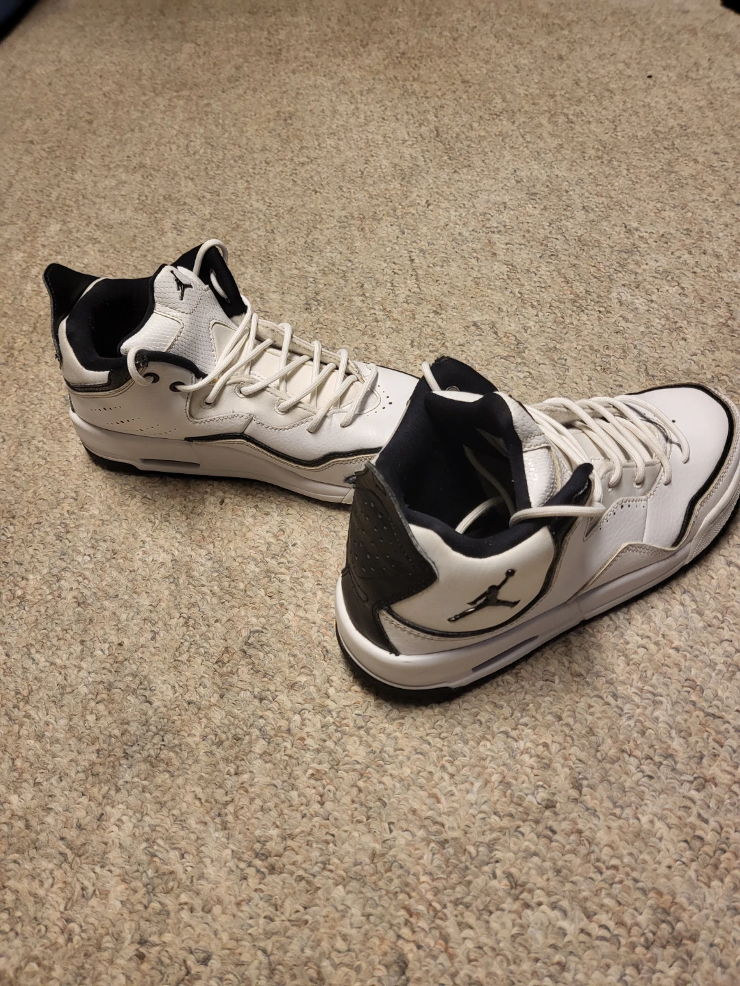 Jordan White and Black Basketball Shoes - photo 2