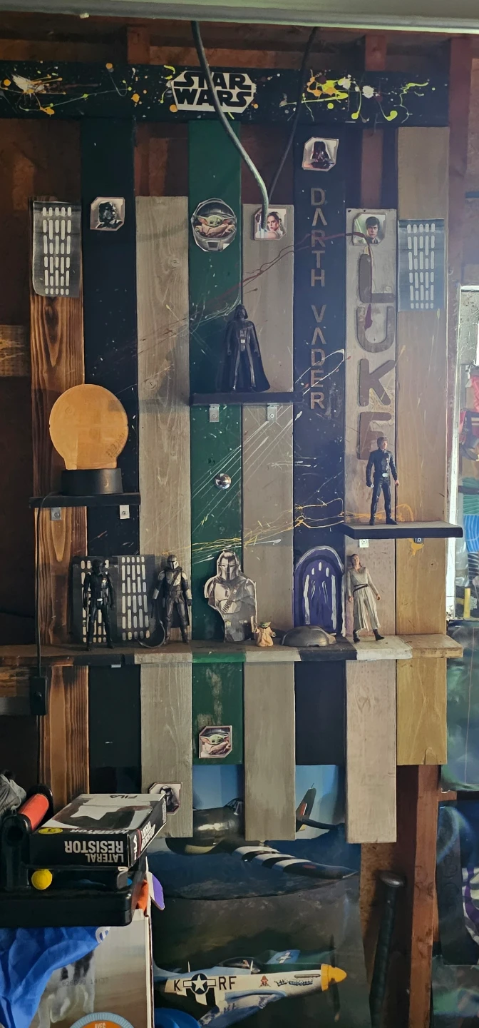 Handmade Star Wars Wooden Wall Display Shelf