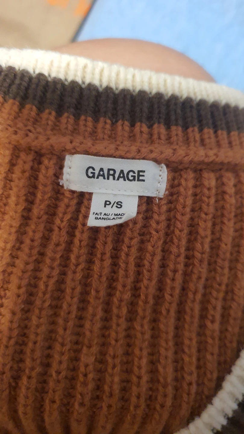 Garage Knit Sweater Vest Orange Brown - photo 3