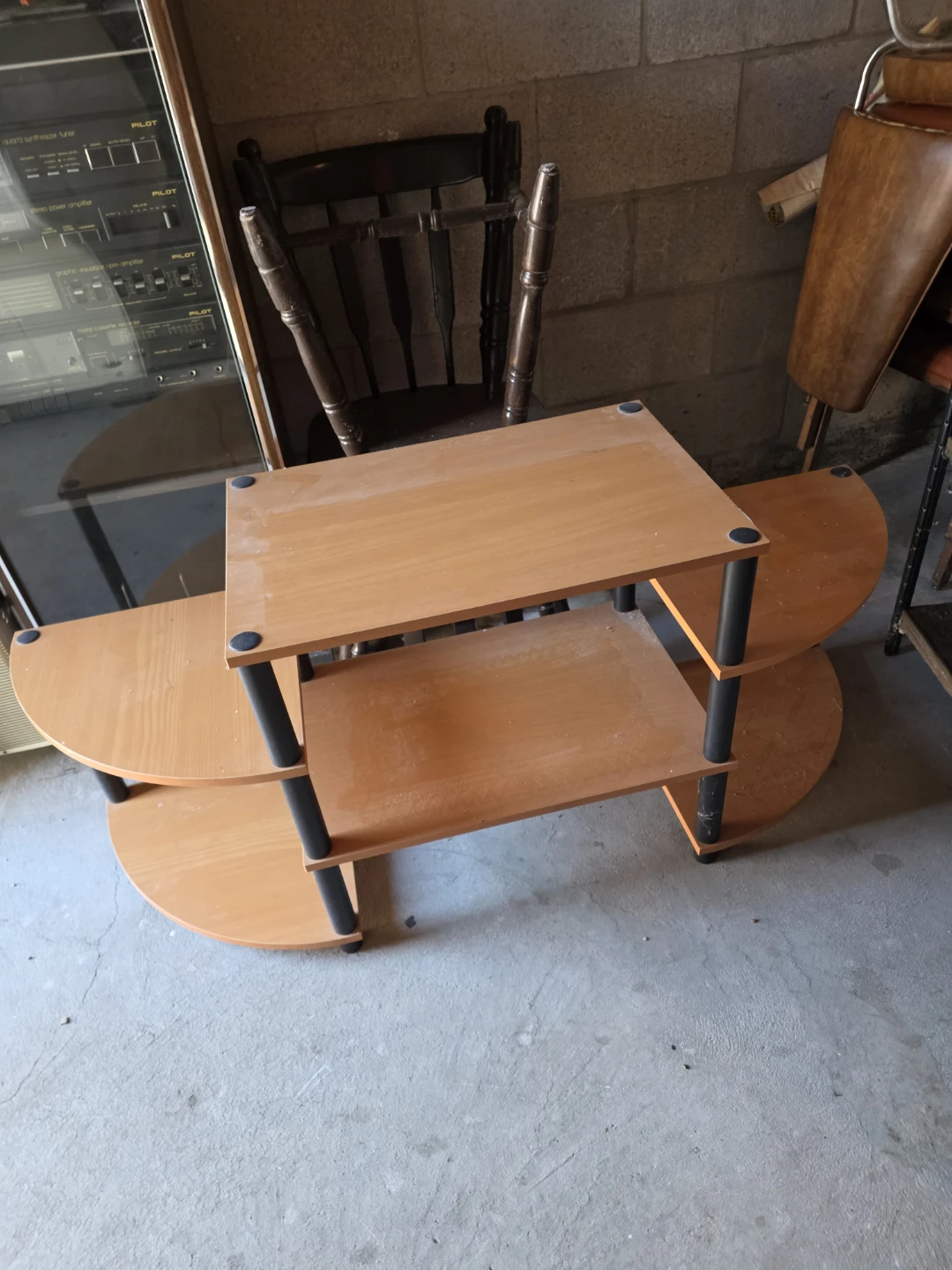 Multi-tier Wood and Metal Media Stand - photo 2