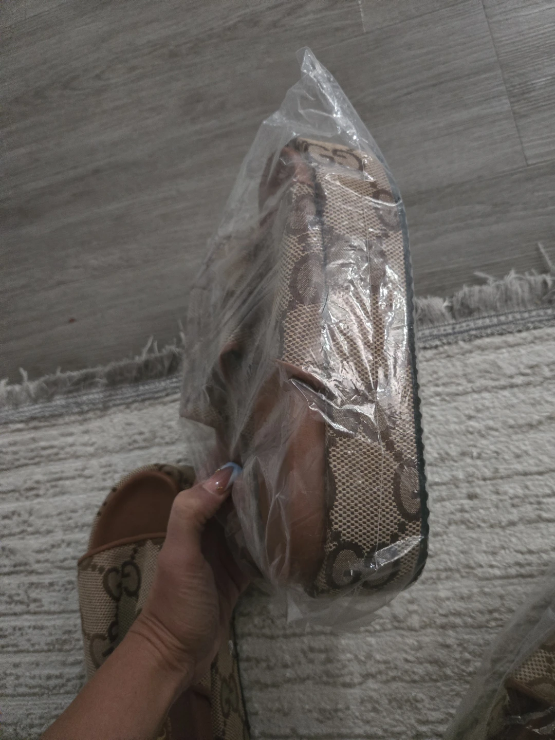 Gucci GG Canvas Platform Slides