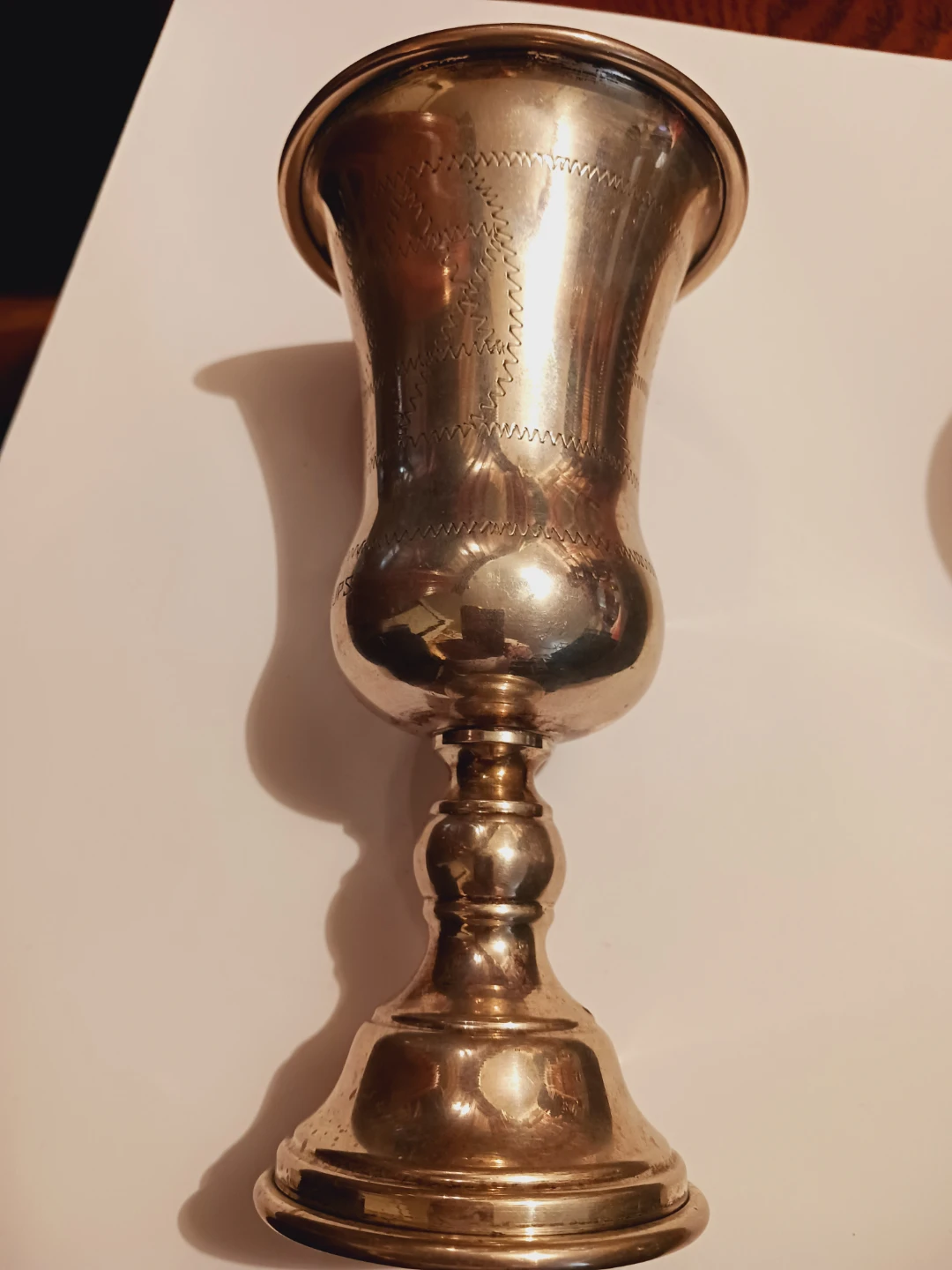 Large Sterling Silver 925 Kiddush Wine Goblet - photo 4