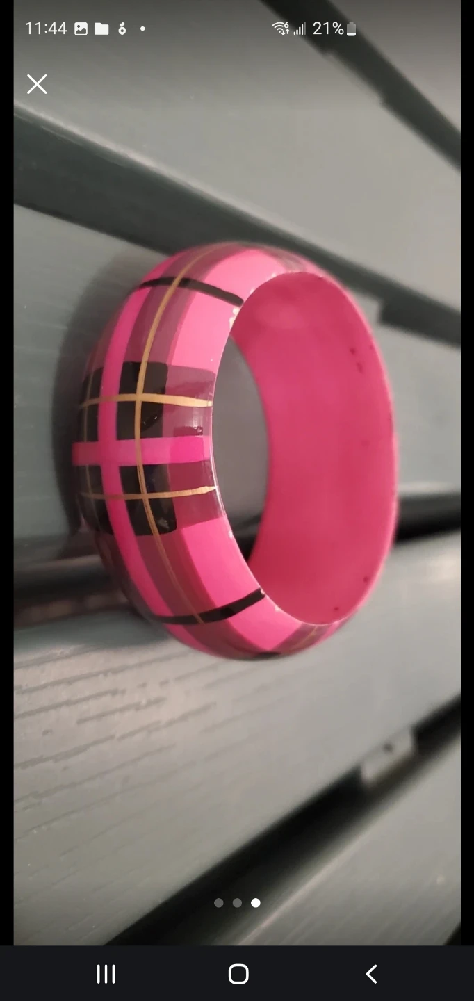 Pink Plaid Pattern Bangle Bracelet🏈
