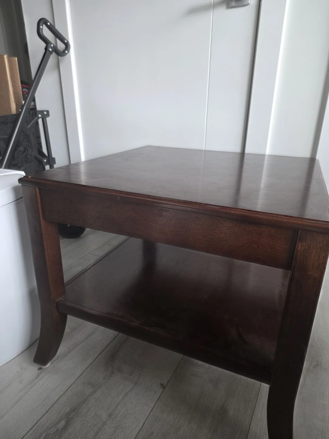 Dark Brown Sturdy Wooden Side Table