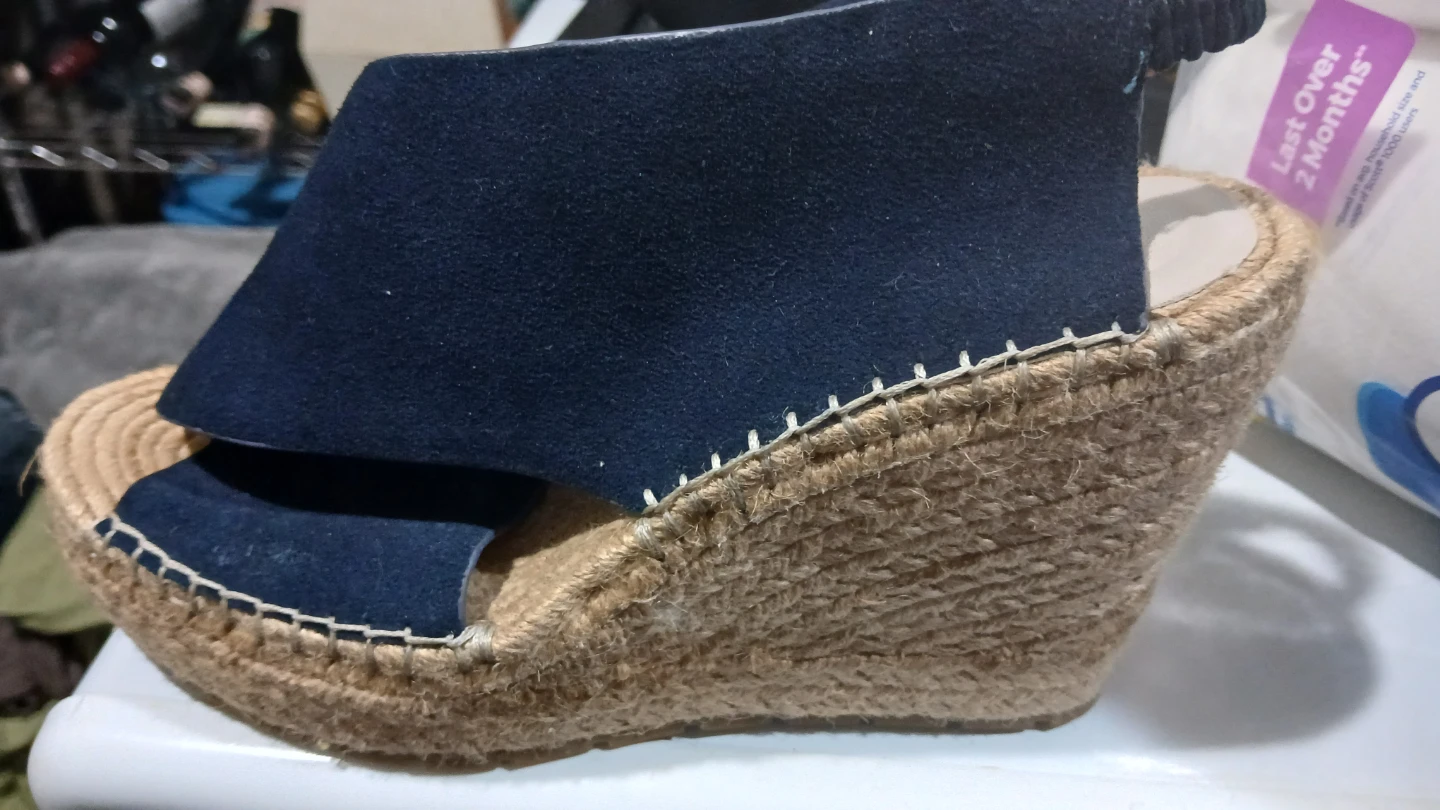 Kenneth Cole Navy Blue Espadrille Wedges