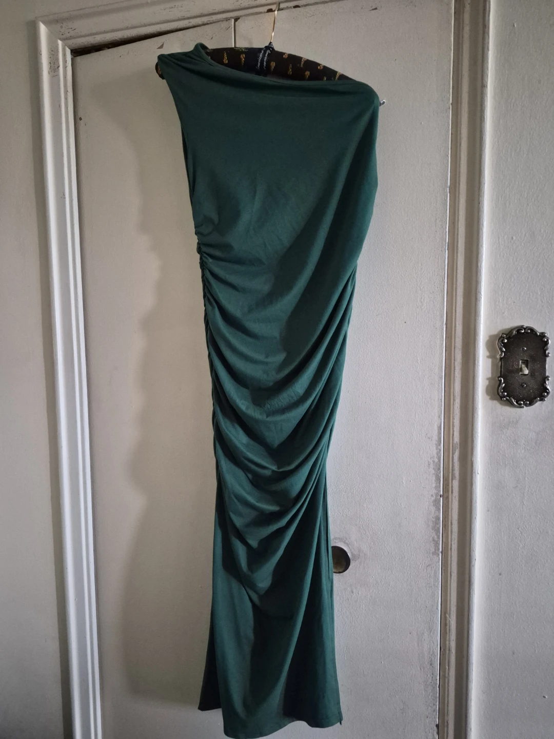 Emerald Green Ruched Maxi Dress