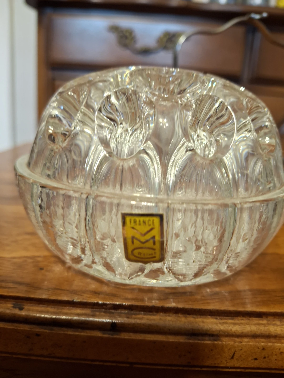 Vintage Cristal d'Arques Reims Flower Frog with Metal Stand - photo 4