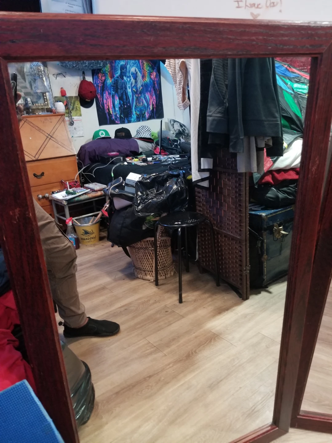 2 Matching Large Wood Framed Floor Mirror - photo 3