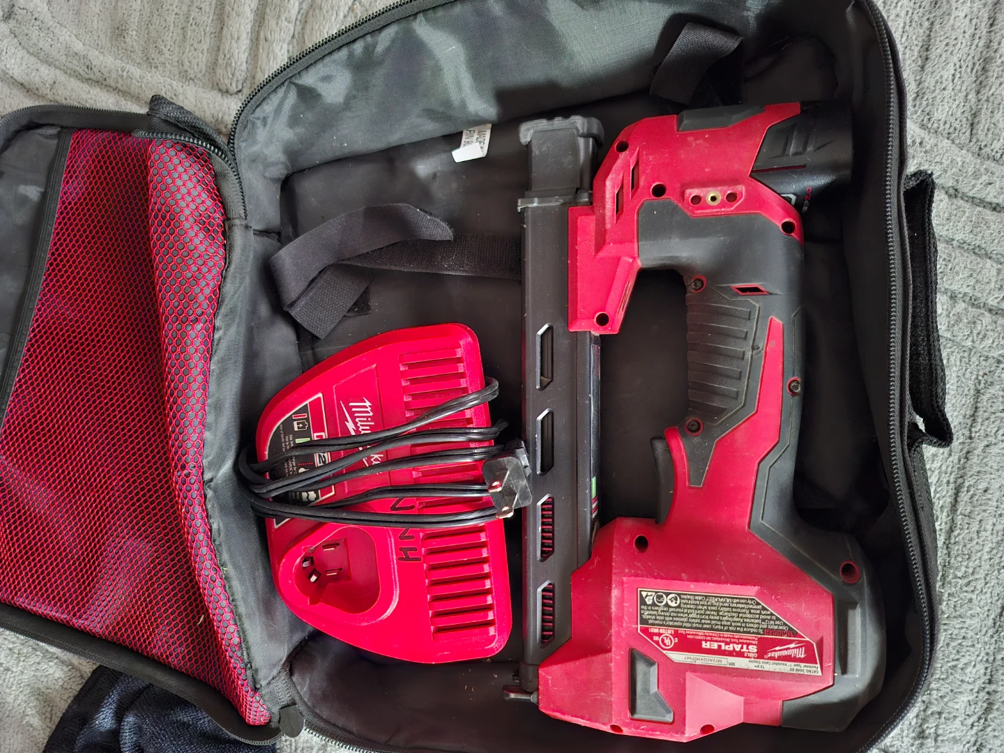 Milwaukee Cordless Stapler with Charger and Bag