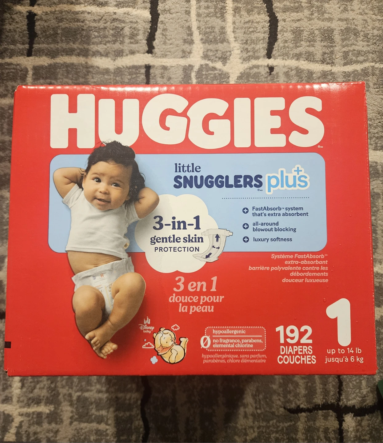Huggies Little Snugglers Plus Size 1 Diapers (192 Count)