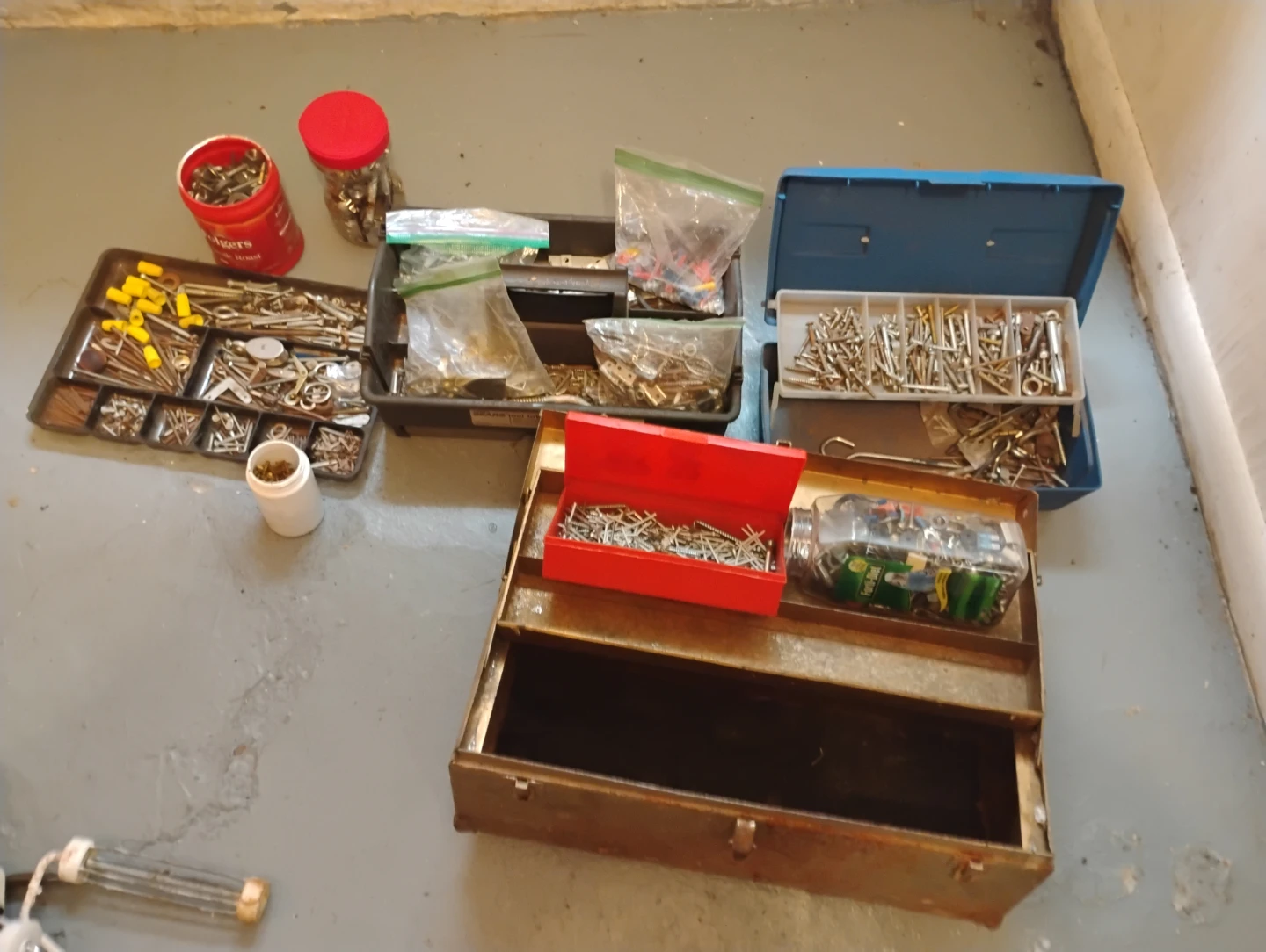 Assorted Hardware and Tool Boxes
