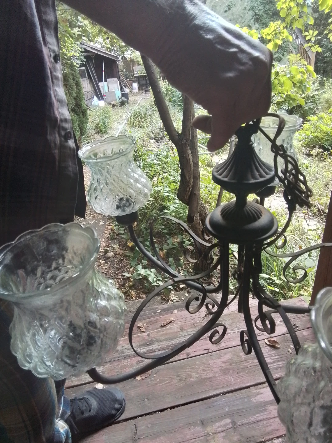 Vintage 5-Light Wrought Iron Chandelier - photo 5