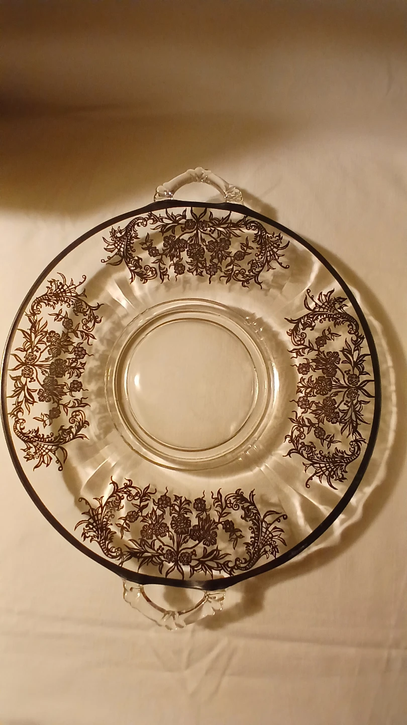 Vintage glass etched dish for $10.00 - photo 4