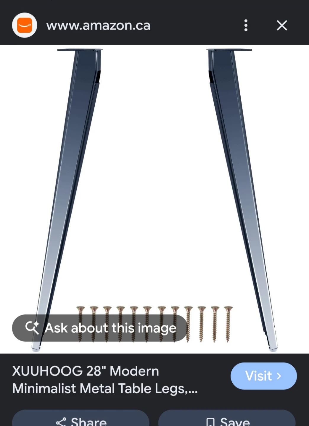 XUUHOOG 28 inch Modern Metal Table Legs - photo 5