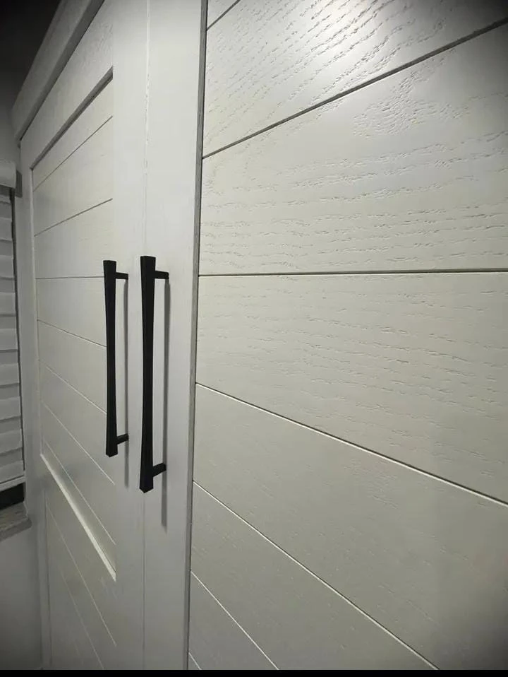 White Murphy Bed with Black Handles - photo 4