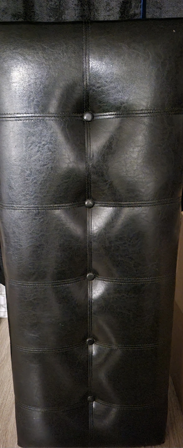 Black Tufted Faux Leather Dining Chair