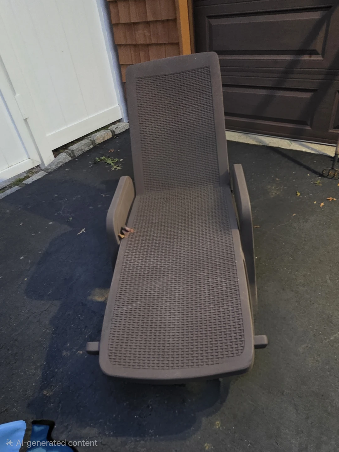 Brown Outdoor Wicker-Style Chaise Lounge