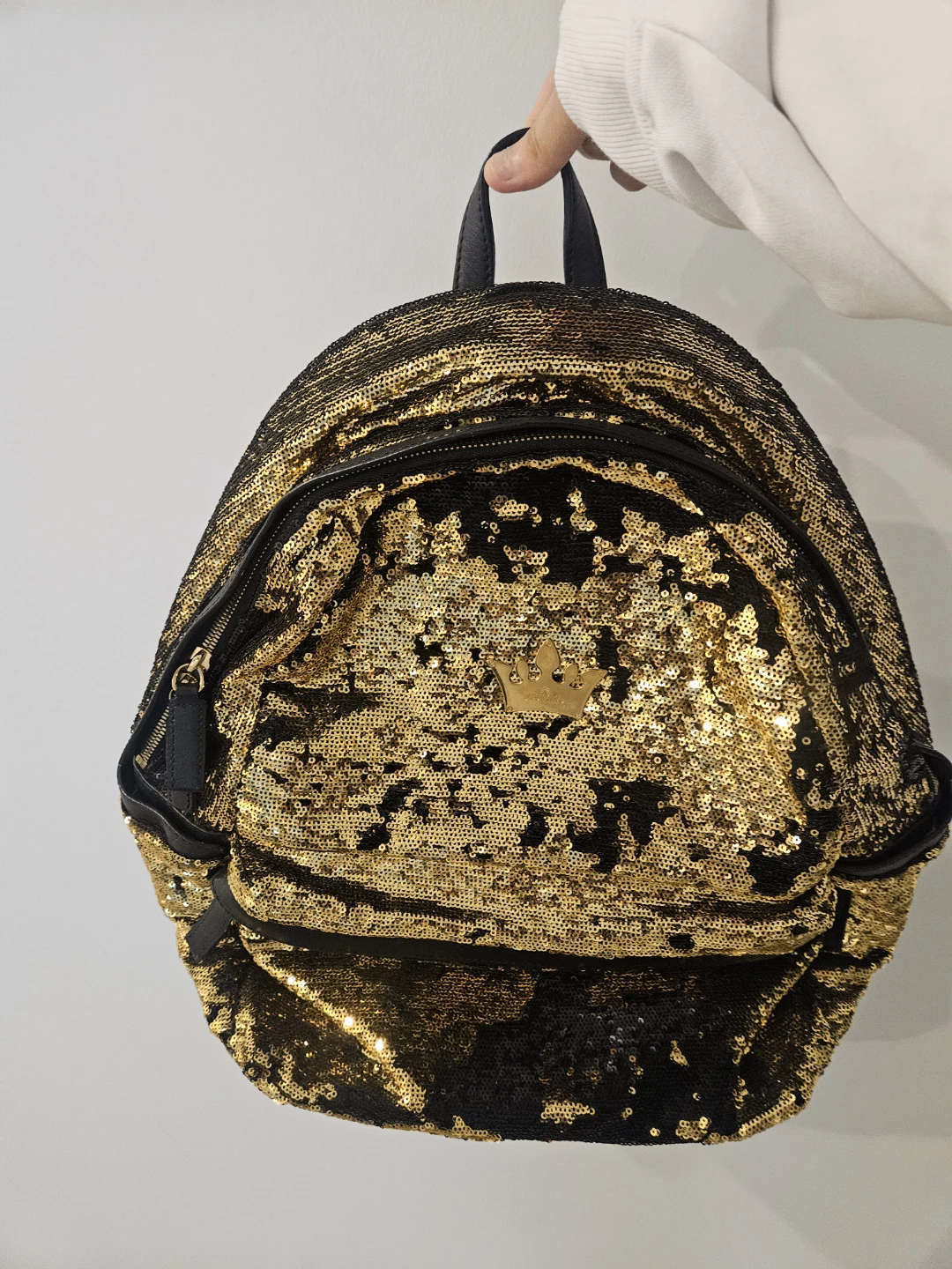 J.ESTINA Black & Gold Sequin Backpack
