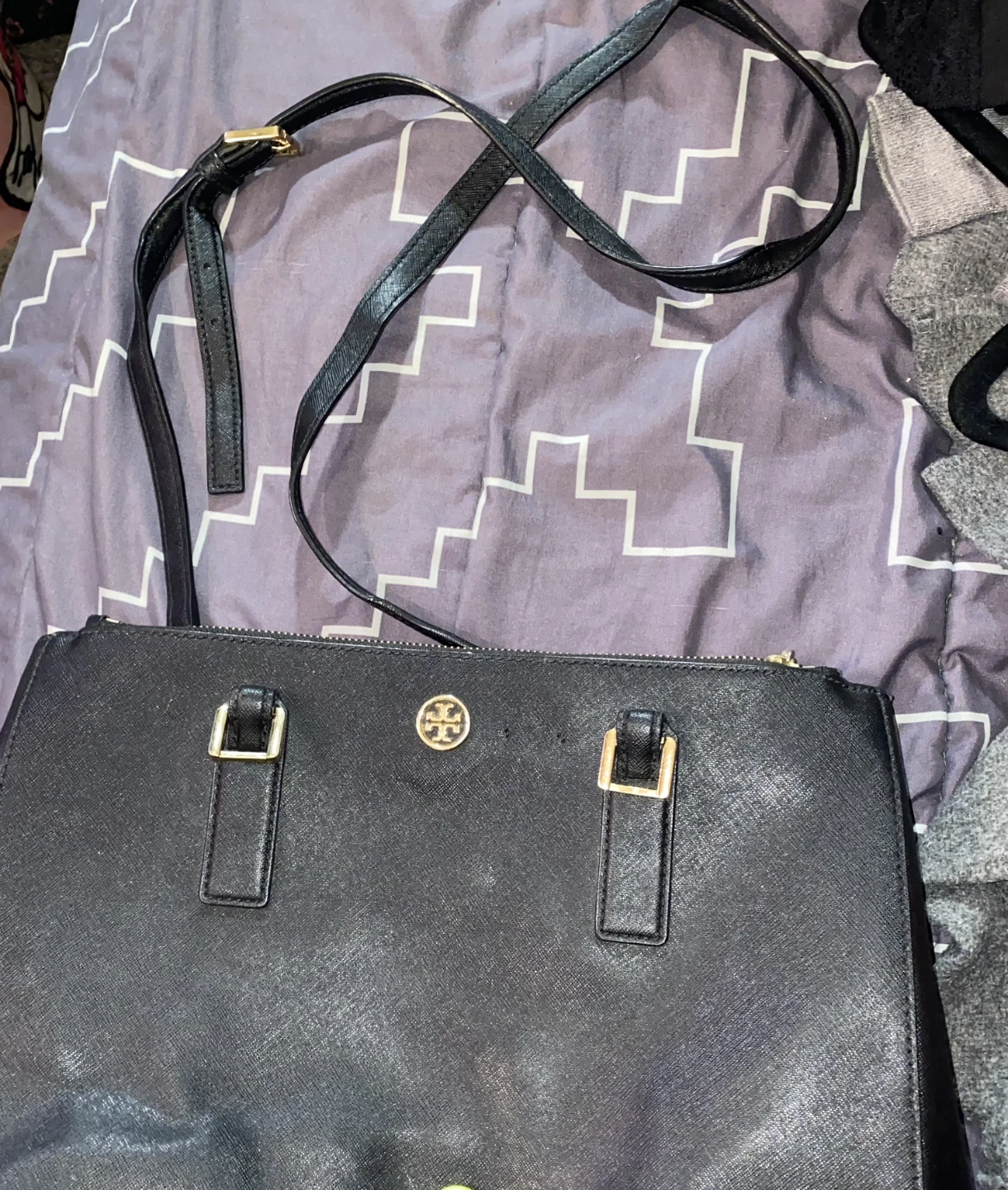 Tory Burch Black Saffiano Leather Crossbody Bag