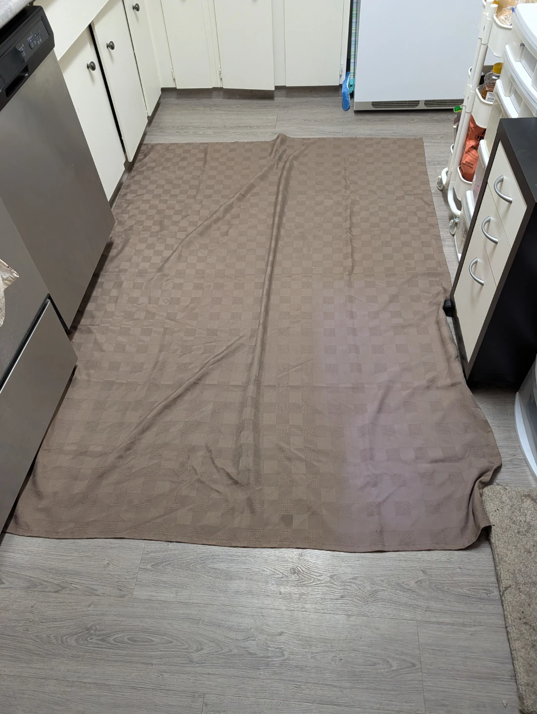 Brown Checkered Tablecloth