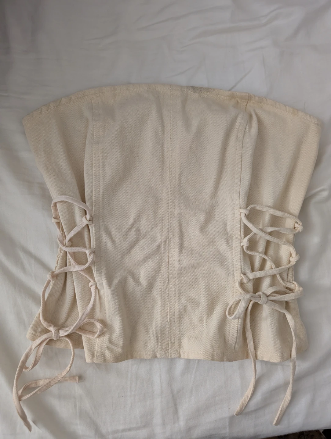 Lone Star Cream Cotton Corset Top Lace Up Sexy Sweet Cute
