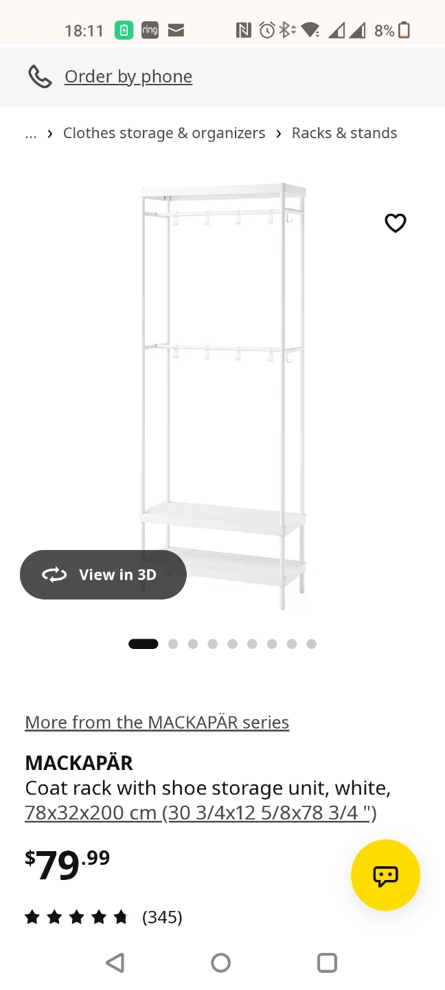 IKEA MACKAPÄR Coat Rack with Shoe Storage