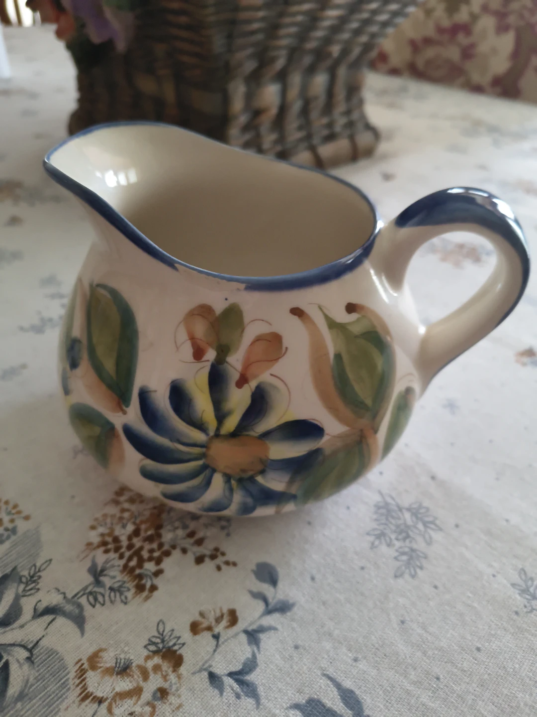 Hand-painted Portuguese Ceramic Creamer Pitcher