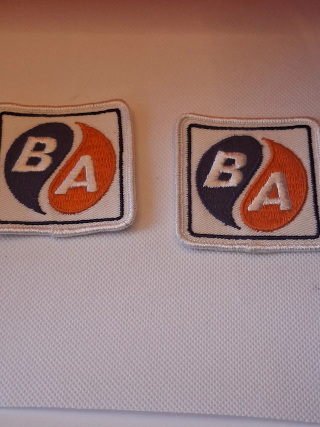 Vintage B/A Oil Gas Station Uniform Cloth Patches Pair