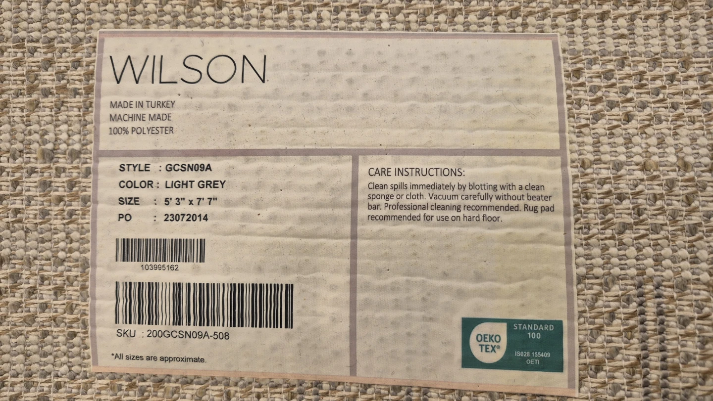 Wilson Light Grey Area Rug 5'3" x 7'7" - photo 4