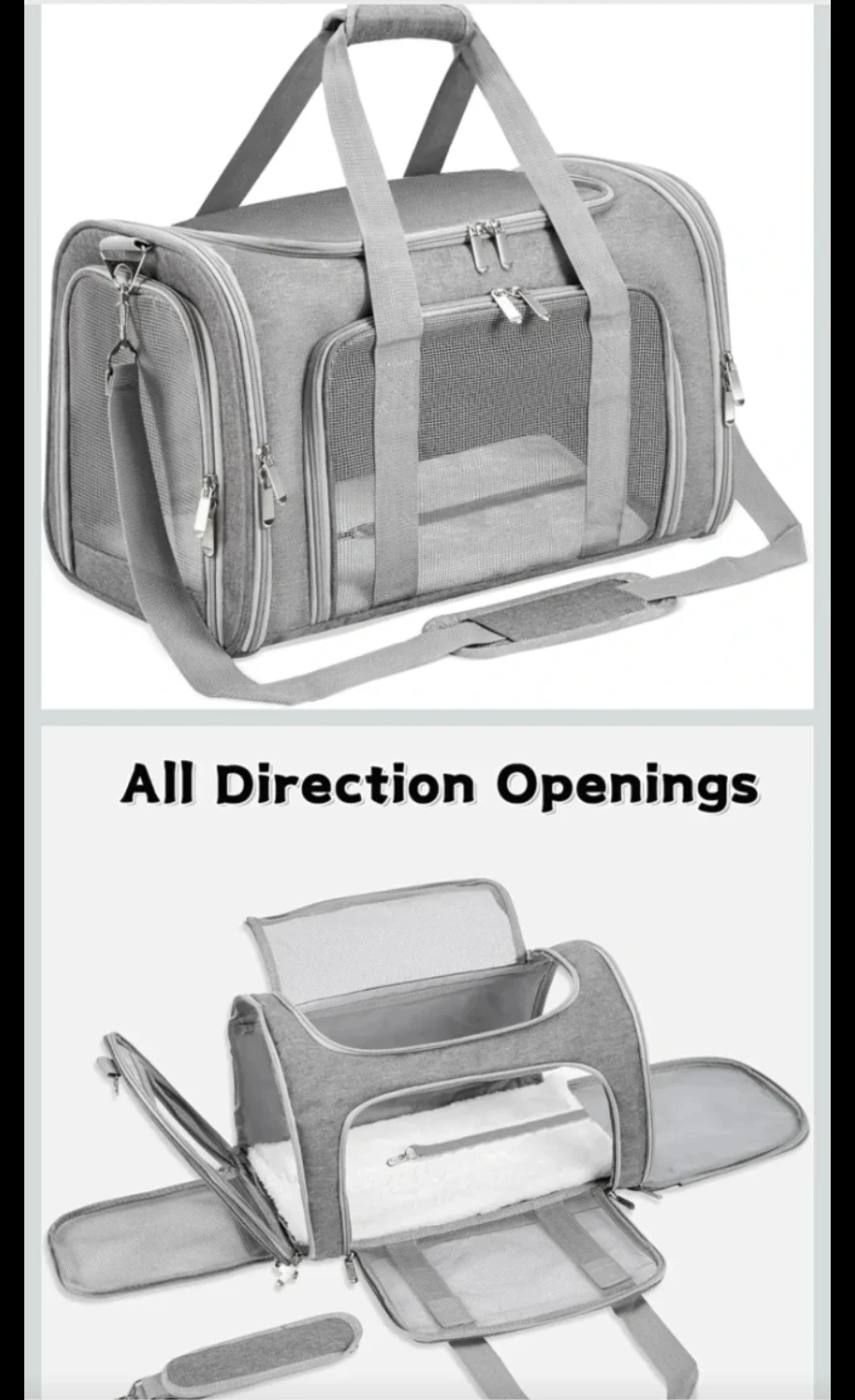 Medium Gray Pet Carrier  🏈 - photo 3