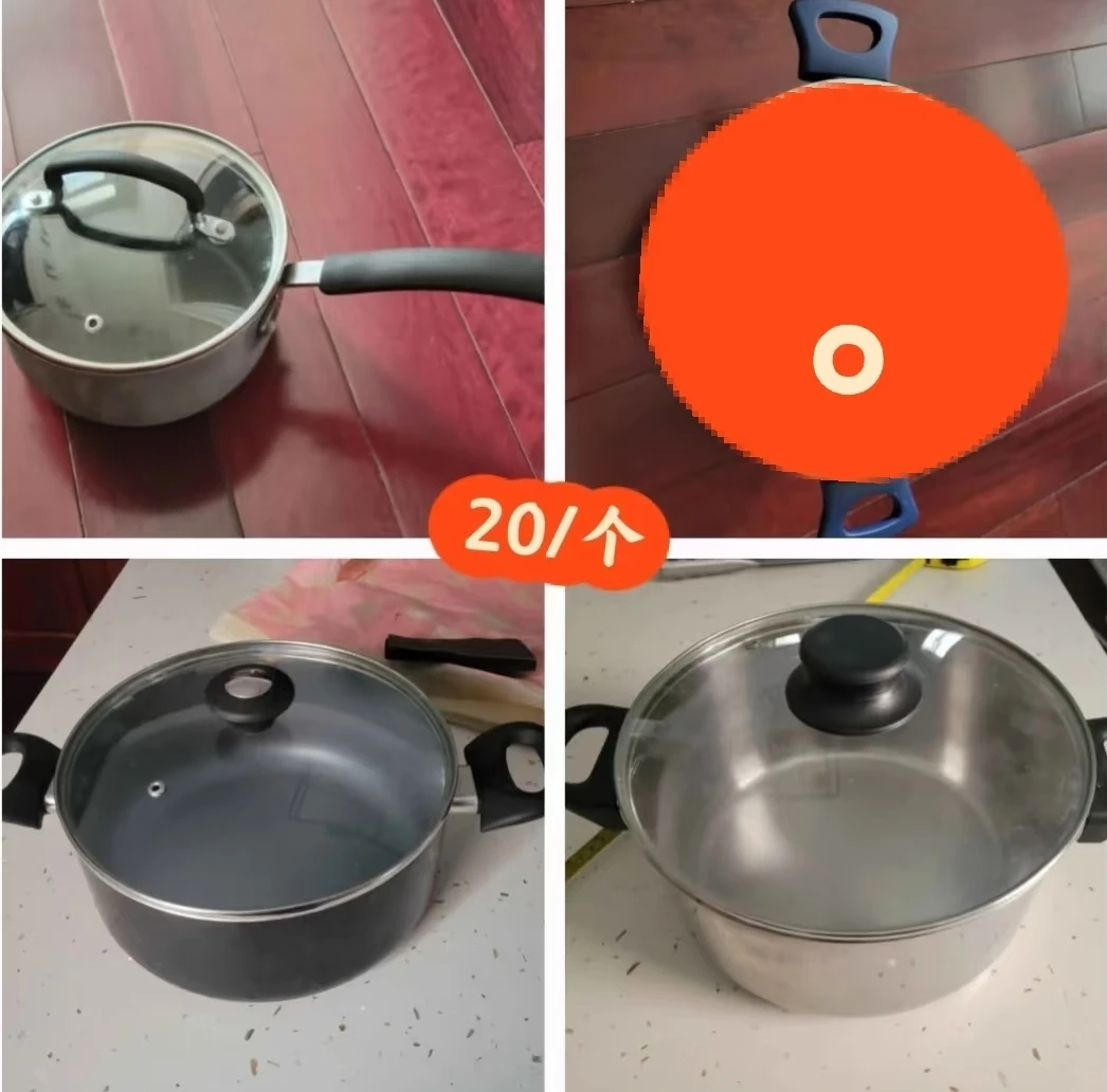 Stainless Steel Cooking Pots with Glass Lids