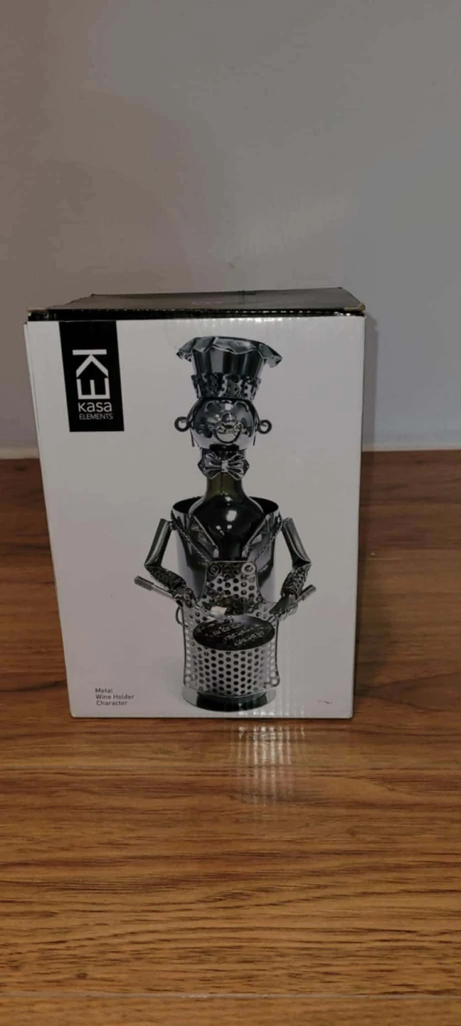 Kasa Elements Metal Wine Holder Character