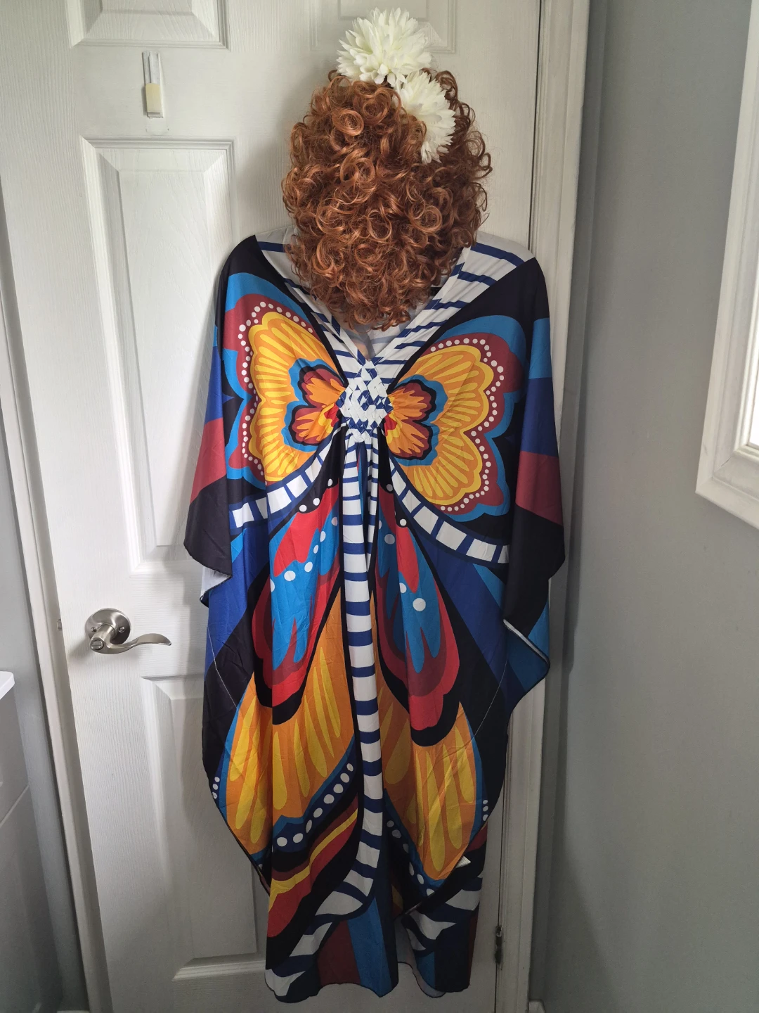 Butterfly Print Caftan & Wig🏈