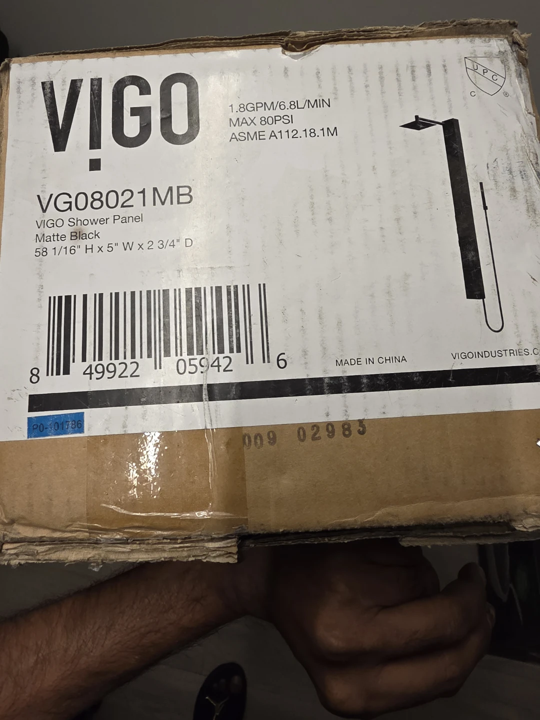 VIGO VG08021MB Matte Black Shower Panel - photo 4