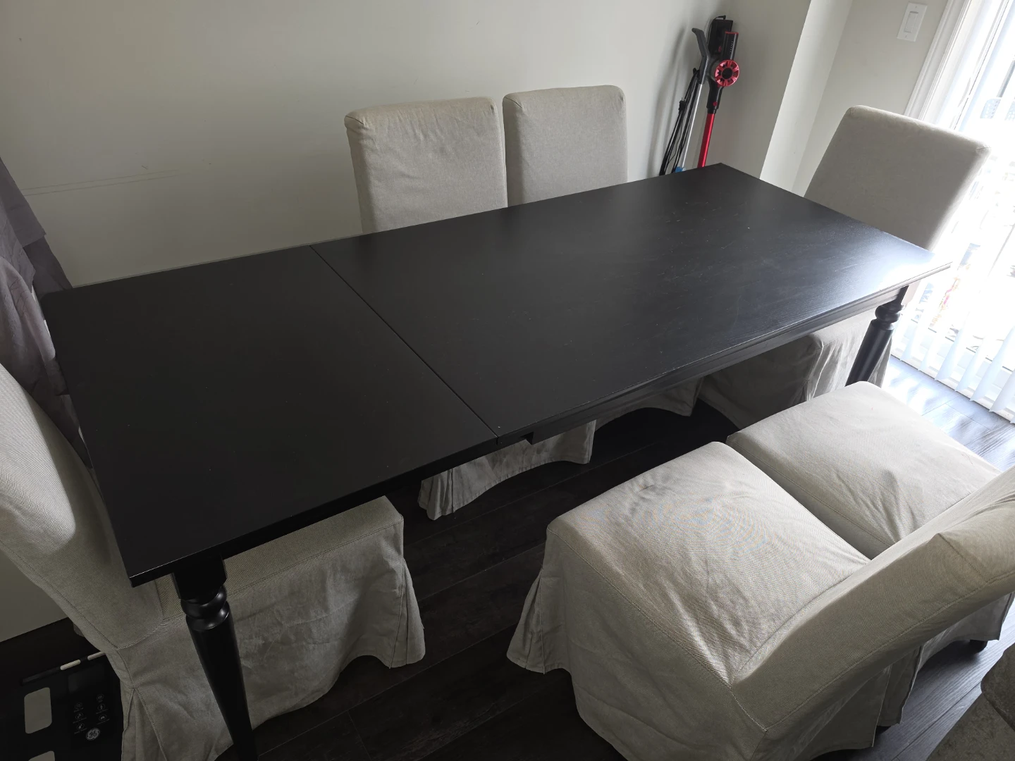 IKEA ROSENTORP Black Extendable Dining Table - photo 5