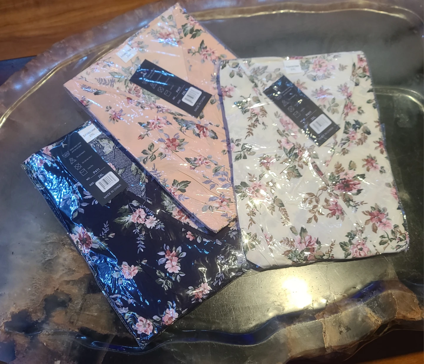 Set of 3 Floral short sleev maxi dresses 2XL