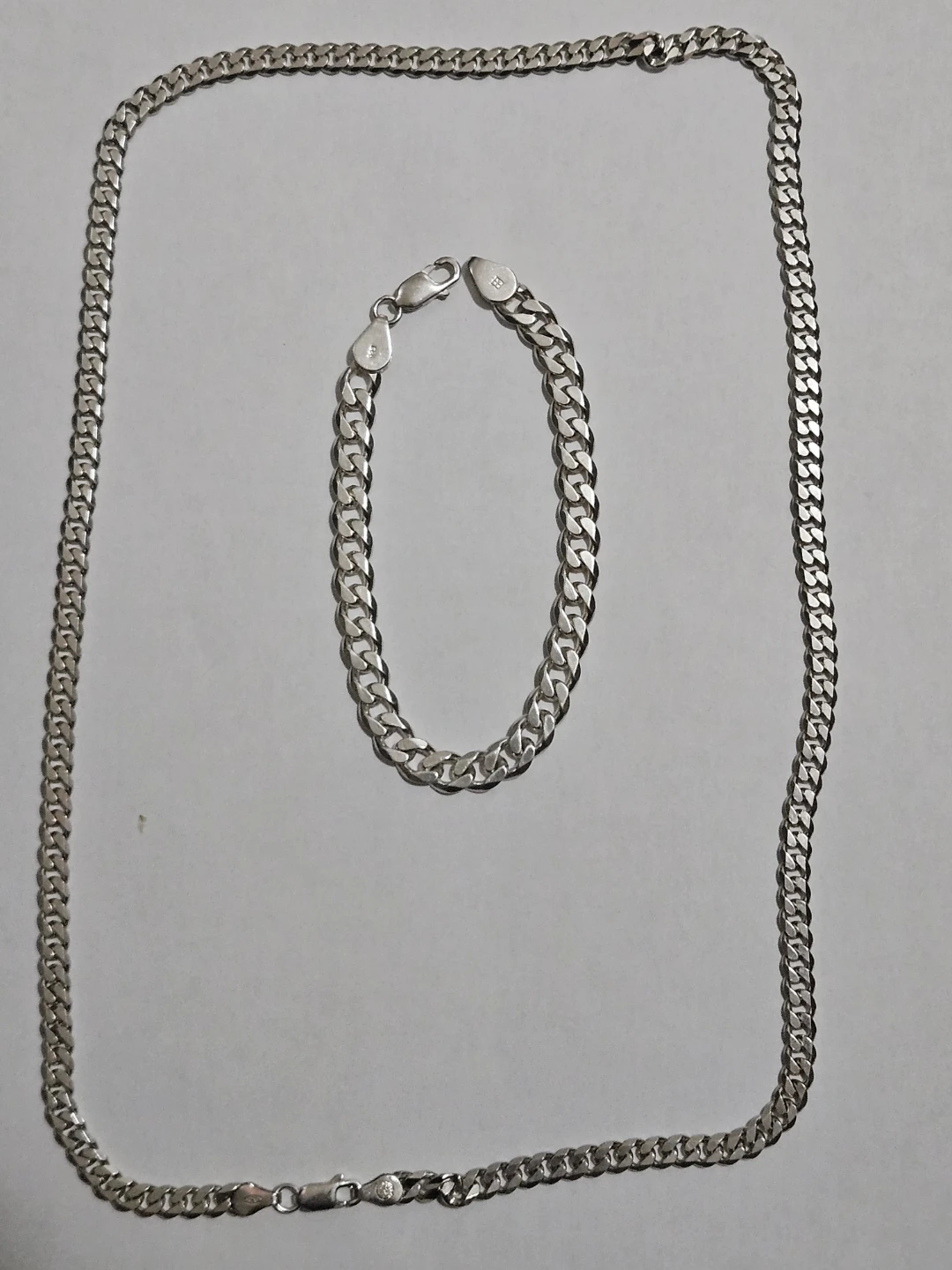 925 silver necklace & bracelet 48 grams