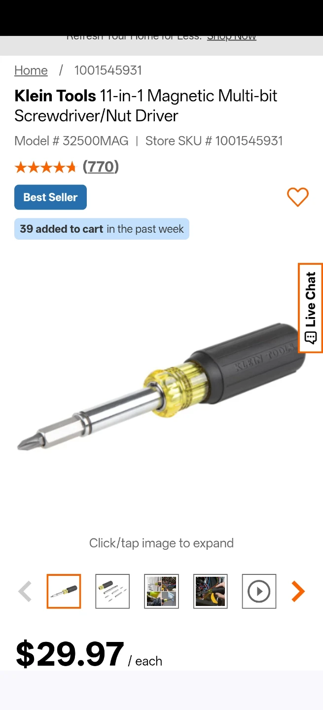 Klein Tools 11-in-1 Screwdriver/Nut Driver
