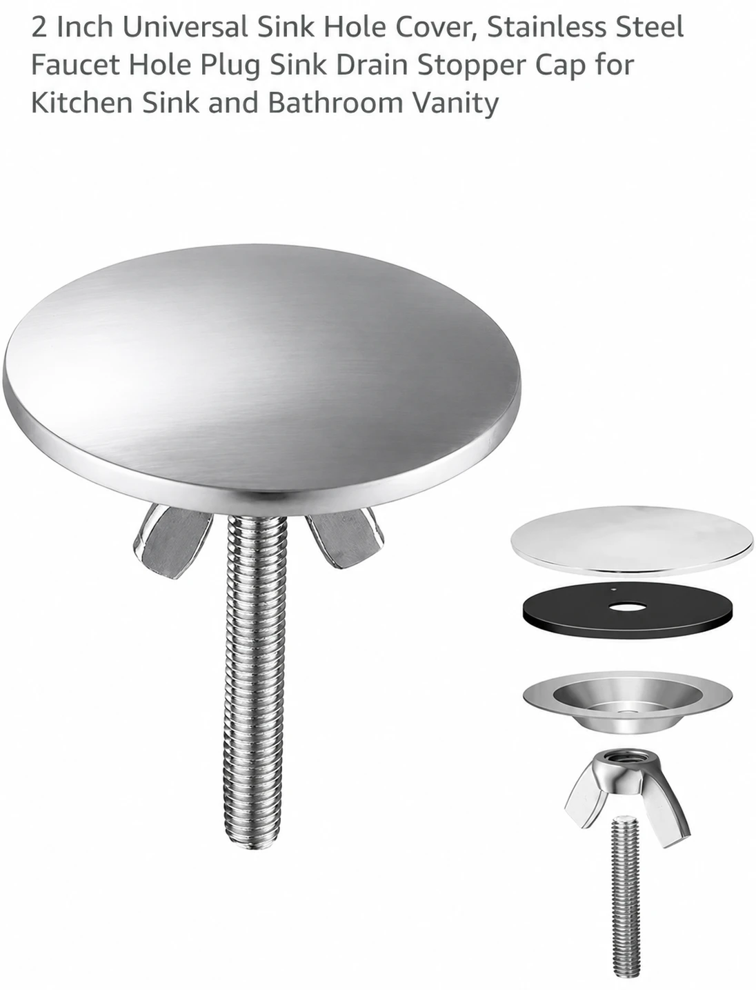 4x2 Inch Universal Sink Hole Cover