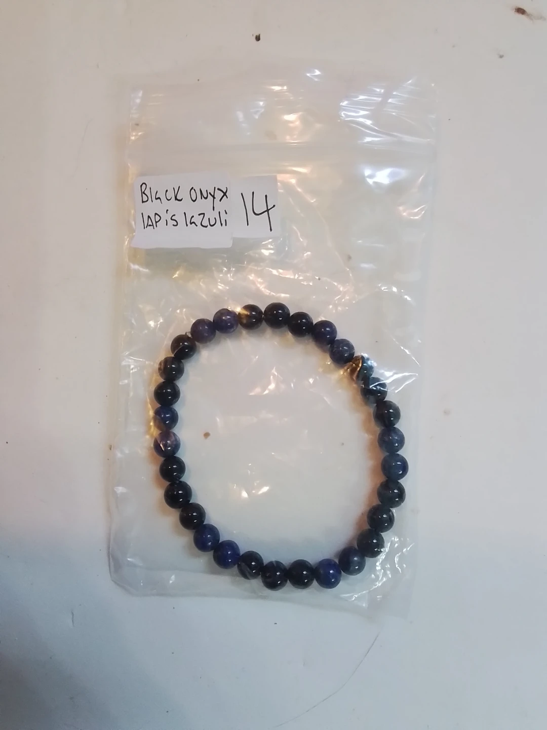 Black Onyx and Lapis Lazuli Bead Bracelet - photo 4