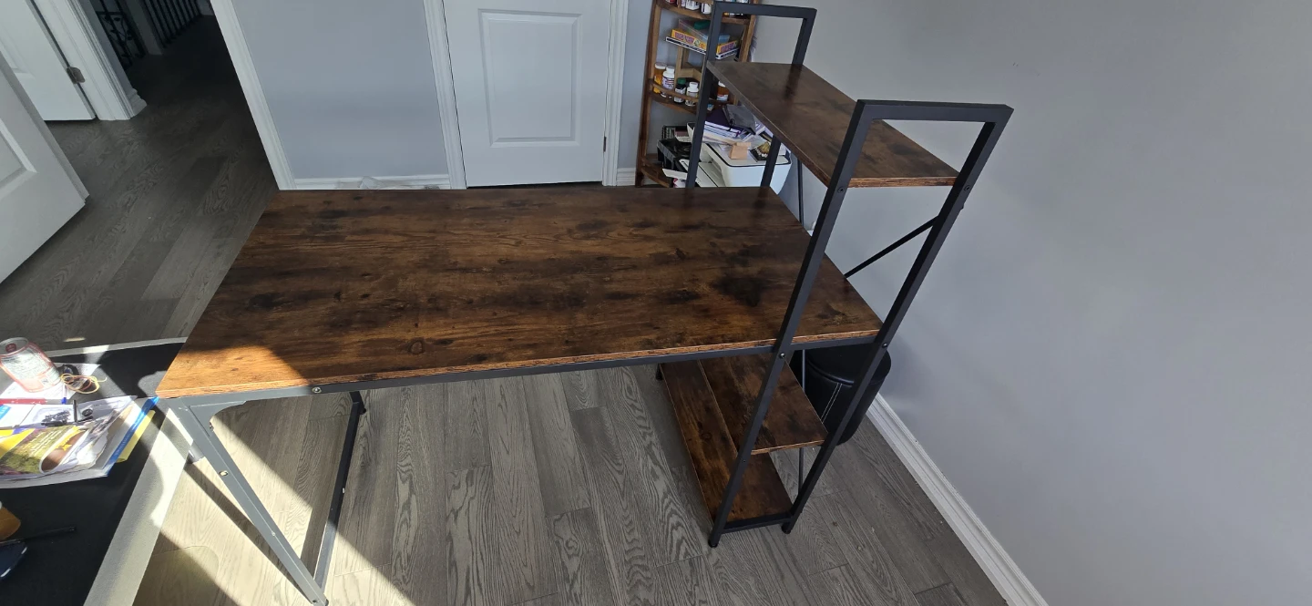 Industrial Desk with Shelving and Office Chair - photo 5